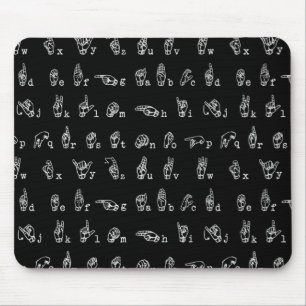 Mousepad Branco de //do alfabeto do linguagem gestual em