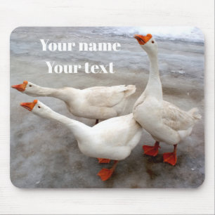 Mousepad Branco de gansos