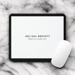 Mousepad Branco de luxo minimalista<br><div class="desc">Aumente seu espaço de trabalho com um mouse personalizado que combina estilo e funcionalidade. Criado para refletir sua personalidade exclusiva, este mousepad apresenta seu nome exibido com destaque em fontes ousadas e geométricas sans serif, e o fazer como uma peça sobressalente em qualquer mesa. Abaixo do seu nome, você tem...</div>