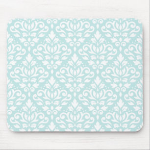 Mousepad Branco de Ptn do damasco do rolo no azul do ovo do