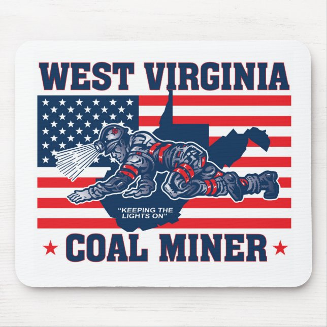 MOUSEPAD BRANCO DO MINEIRO DE CARVÃO DE WEST VIRGINIA E (Frente)