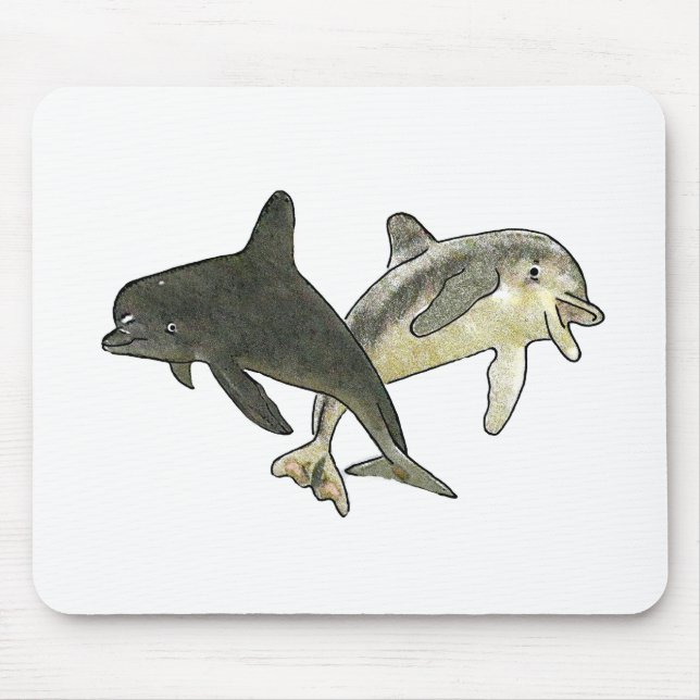 Mousepad Branco dos golfinhos 2 b os presentes de Zazzle do (Frente)