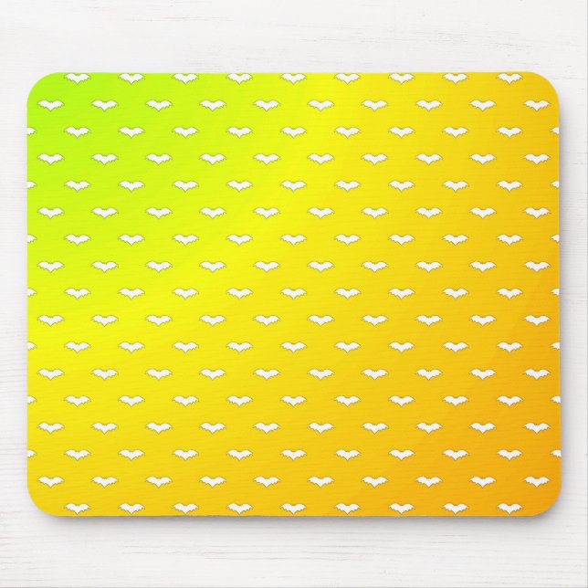 Mousepad Branco Pequeno Morcego Amarelo (Frente)
