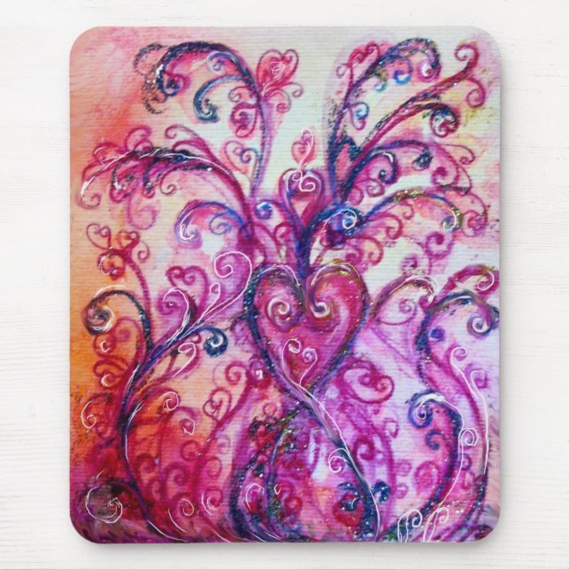 Mousepad Branco roxo cor-de-rosa brilhante dos FLOURISHES (Frente)
