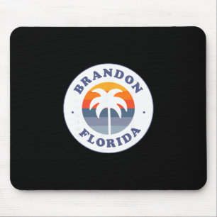 Mousepad Brandon Flórida Fl Retro Pôr do Sol Árvore de Palm
