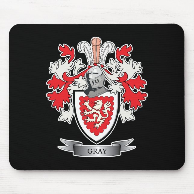 Mousepad Brasão cinzenta da crista da família (Frente)
