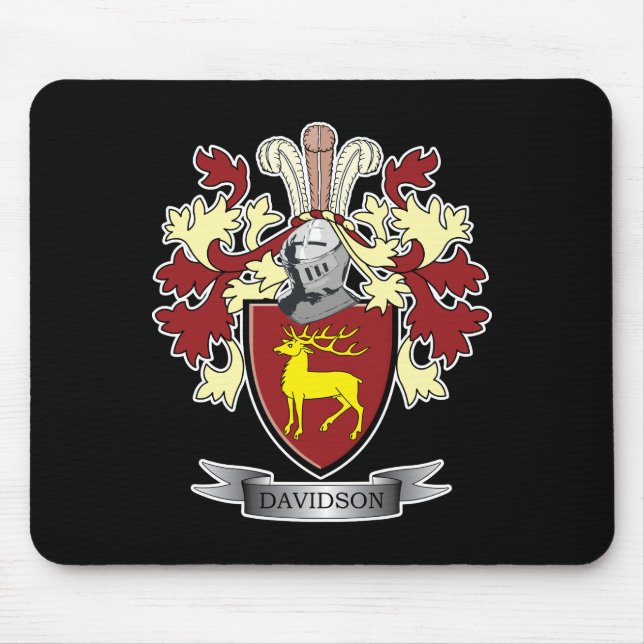 Mousepad Brasão da crista da família de Davidson (Frente)