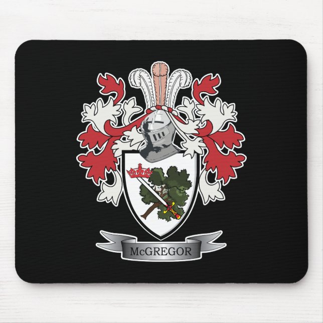 Mousepad Brasão da crista da família de McGregor (Frente)