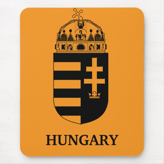 Mousepad Brasão de Armas Húngaro Arte Monocromática Contemp (Frente)