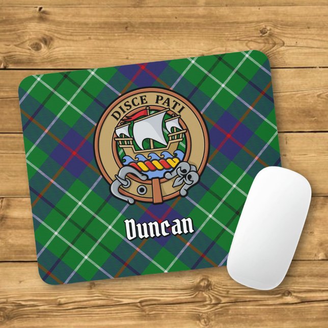 Mousepad Brasão do Clã Duncan sobre Tartan (Criador carregado)
