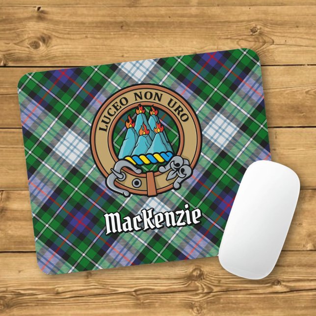 Mousepad Brasão do clã MacKenzie sobre Tartan de gala (Criador carregado)