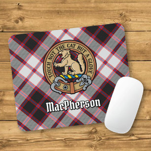 Mousepad Brasão do clã MacPherson sobre o Tartan de Caça