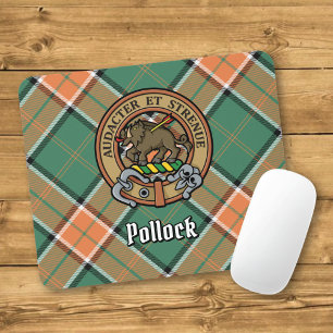Mousepad Brasão do Clã Pollock sobre Tartan