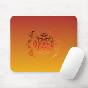 Mousepad Brasas Radiantes – Arte Botânico Abstrato Quente