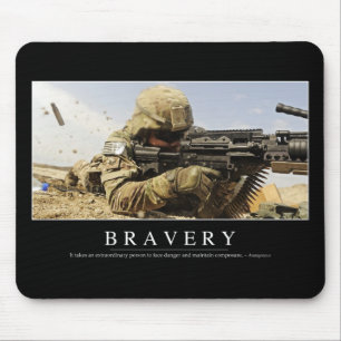 Mousepad Bravery: citação Inspiracional