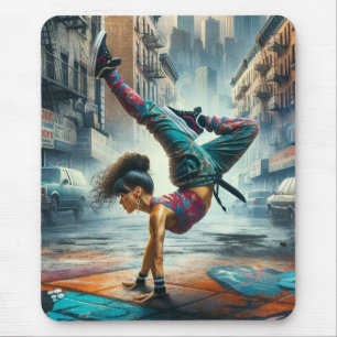 Mousepad Breakdancer Women in action Silhout Nova Iorque