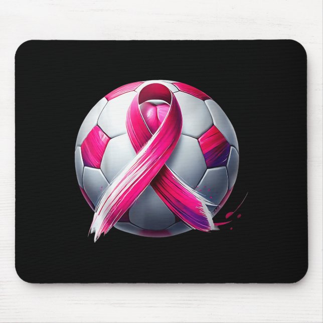 Mousepad Breast Cancer Soccer Ball Nk Ribbon Kick For A  (Frente)