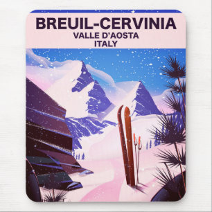 Mousepad Breuil-Cervinia, Valle d’Aosta, Itália,poster d