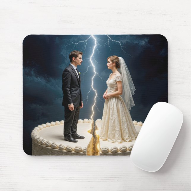 Mousepad Bride and Groom Divorce Cake (Com mouse)