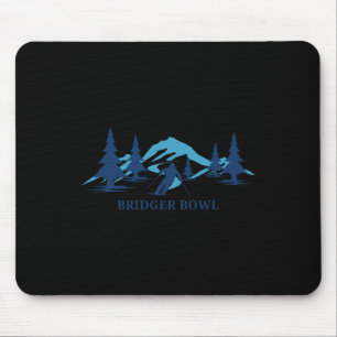 Mousepad Bridger Bowl Montana Ski Resort Skiier