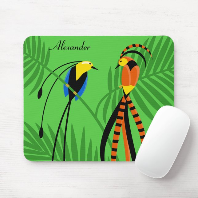 Mousepad Bright Colorful Birds of Paradise (Com mouse)
