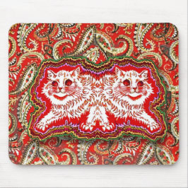 Mousepad Bright Psychedelic Red Cats (por Louis Wain)