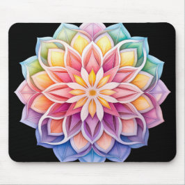Mousepad Bright Rainbow Mandala Floral