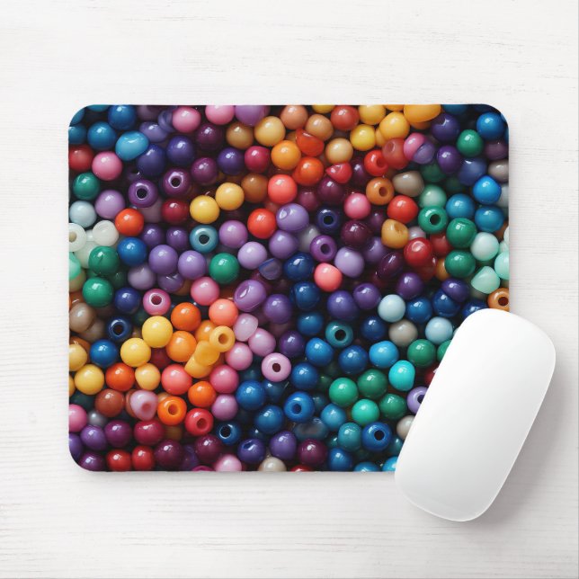 MOUSEPAD BRIGHTLY COLORED PLASTIC BEADS (Com mouse)