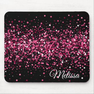 Mousepad Brilha brilha design cor-de-rosa preto glamoroso