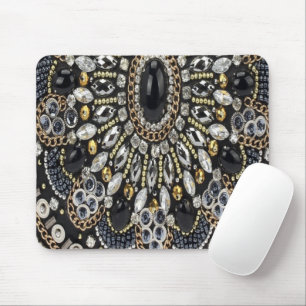 Mousepad brilha faíscas arte deco ouro preto