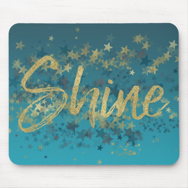 Mousepad Brilho azul Dourado das estrelas (Frente)