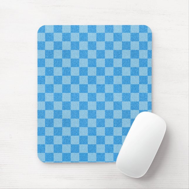 Mousepad Brilho Azul Xadrez (Com mouse)