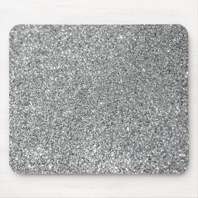 Mousepad Brilho Bokeh Falso Brilho Prata (Frente)
