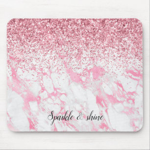 Mousepad Brilho Branco Rosa             