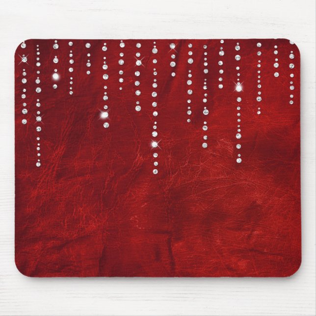 Mousepad brilho de diamante em couro (Frente)