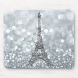 Mousepad Brilho de Prata Brilho Paris Torre Eiffel Glam