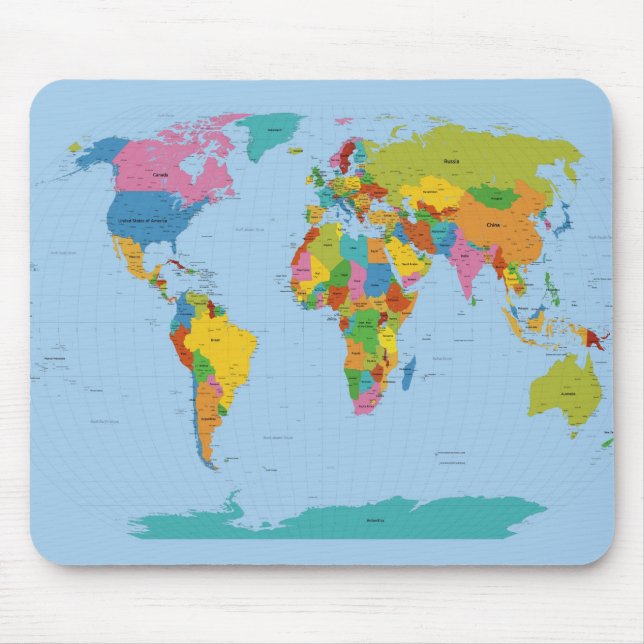 Mousepad Brilho do Mapa Mundial (Frente)