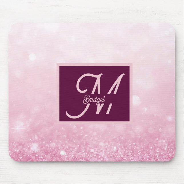 Mousepad Brilho Feminino Rosa Menina Gradiente Abstrato (Frente)