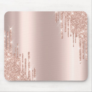 Mousepad Brilho Moderno em Rosa Dourado