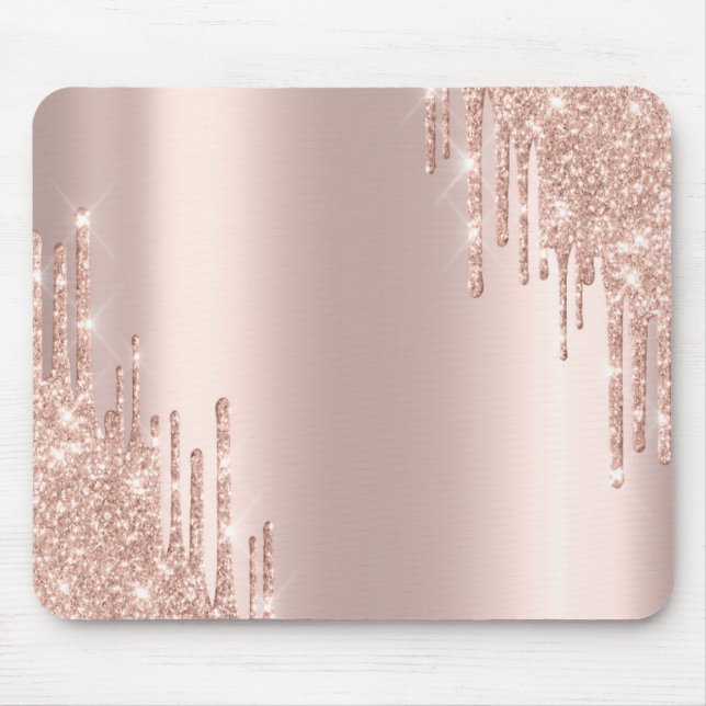 Mousepad Brilho Moderno em Rosa Dourado (Frente)