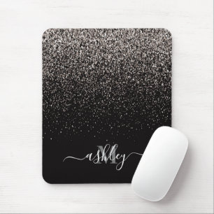 Mousepad Brilho preto e prateado