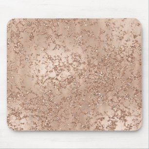 Mousepad Brilho Rosa Bege Dourado Rosa Glamour Fino Chic