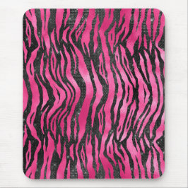 Mousepad Brilho Rosa e Preto Glam Estampa Animal