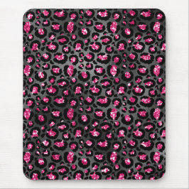Mousepad Brilho Rosa e Preto Glam Impressão Animal