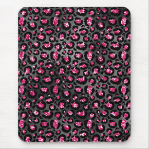 Mousepad Brilho Rosa e Preto Glam Impressão Animal