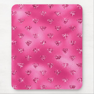 Mousepad Brilho Rosa Vibrante Diamantes Brilhantes