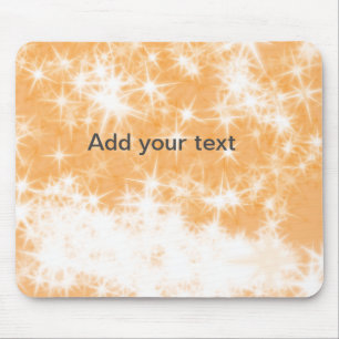 Mousepad Brilho simples laranja faísca estrelas adicione se
