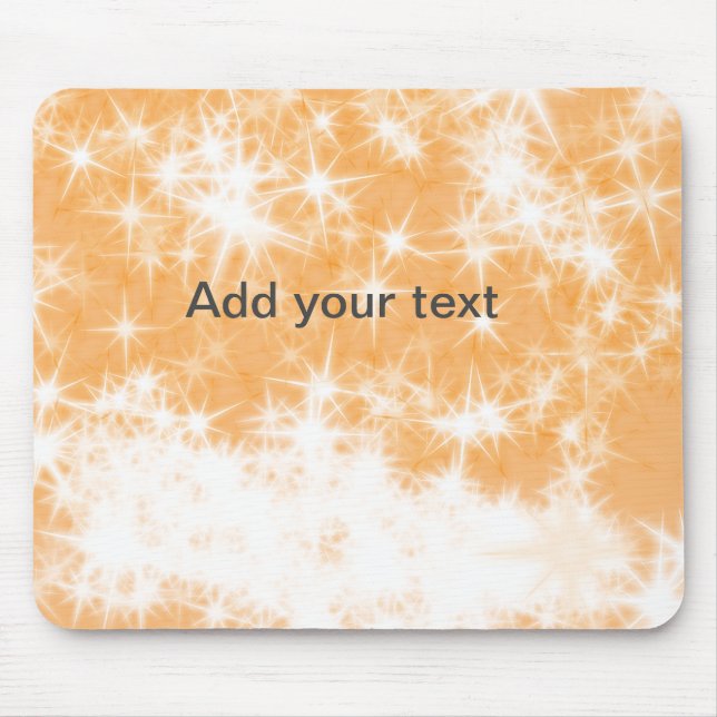 Mousepad Brilho simples laranja faísca estrelas adicione se (Frente)
