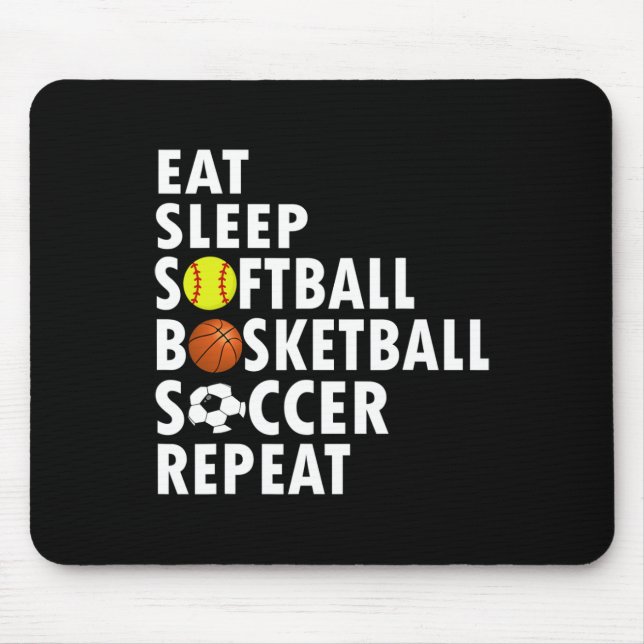 Mousepad Brincadeiras Comem Sono Jogador de Basquete Jovens (Frente)