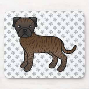 Mousepad Brindle Bullmastiff Cute Cartoon Dog